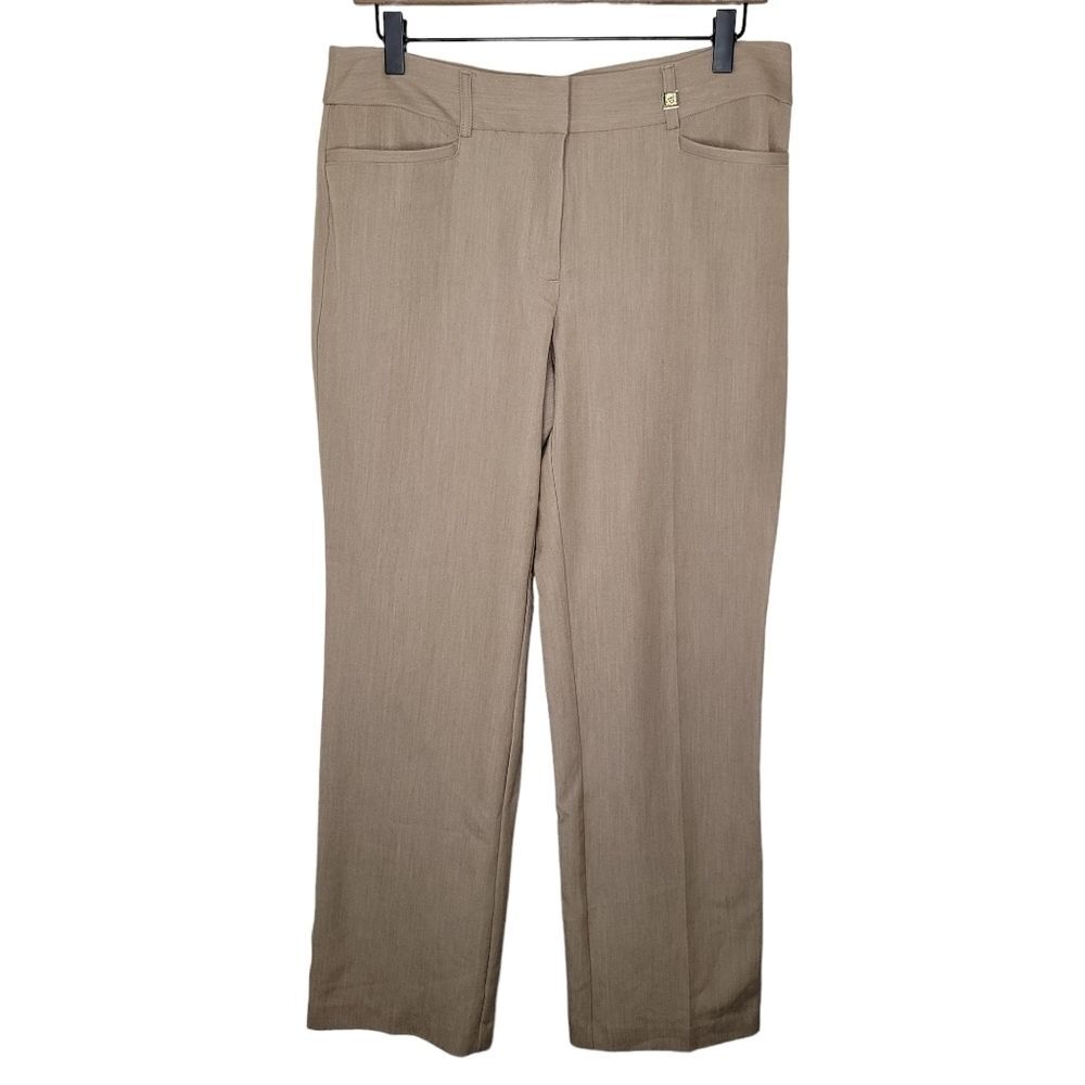 Anne Klein tan straight leg trouser slacks pants size 8
